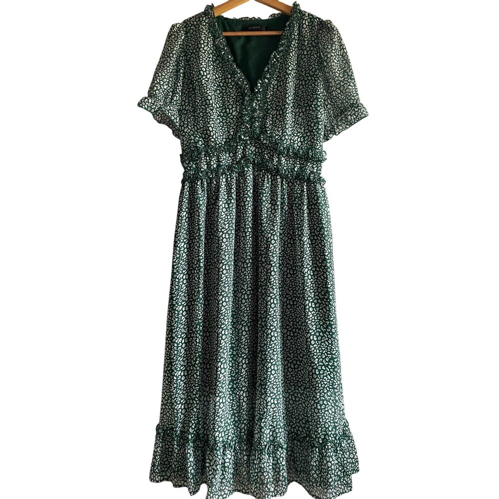 Forest Ruffle Dress Garden Fairy Wedding Whimsy Size L